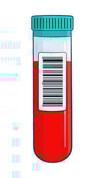 Blood test tube with barcode vector