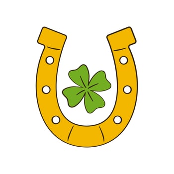 Horseshoe and clover. St. Patrick's Day vector
