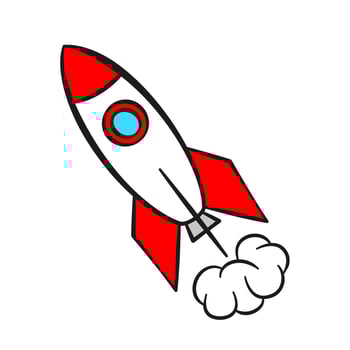 Retro rocket icon vector