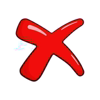 Red cross mark vector