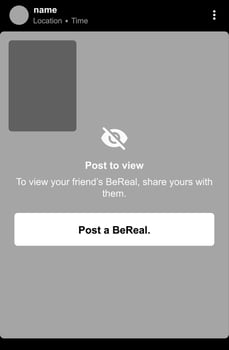 Kharkiv, Ukraine - June 18, 2023. BeReal mockup post template vector illustration