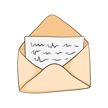 Opened envelope with letter vector