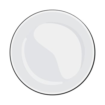 Empty white plate vector