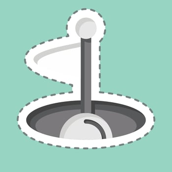 Sticker line cut Hole. related to Golf symbol. simple design editable. simple illustration vector