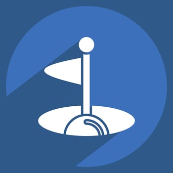 Icon Hole. related to Golf symbol. long shadow style. simple design editable. simple illustration vector