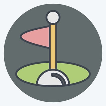 Icon Hole. related to Golf symbol. color mate style. simple design editable. simple illustration vector