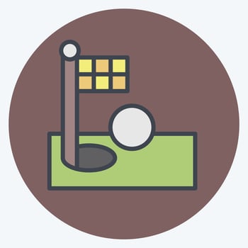 Icon Flag. related to Golf symbol. color mate style. simple design editable. simple illustration vector