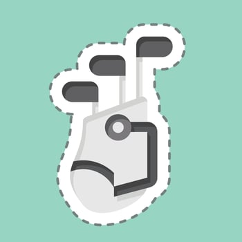 Sticker line cut Golf Bag. related to Golf symbol. simple design editable. simple illustration vector