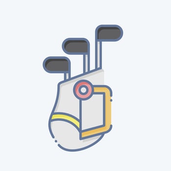 Icon Golf Bag. related to Golf symbol. doodle style. simple design editable. simple illustration vector