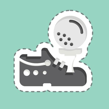 Sticker line cut Shoes. related to Golf symbol. simple design editable. simple illustration vector