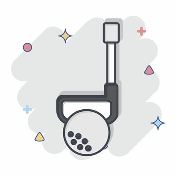 Icon Iron. related to Golf symbol. comic style. simple design editable. simple illustration vector