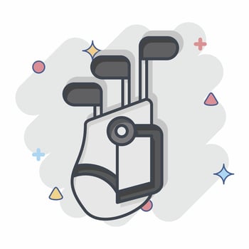 Icon Golf Bag. related to Golf symbol. comic style. simple design editable. simple illustration vector