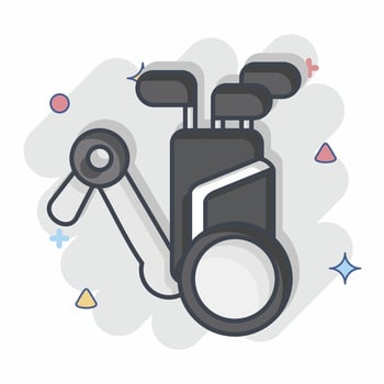Icon Trolley. related to Golf symbol. comic style. simple design editable. simple illustration vector