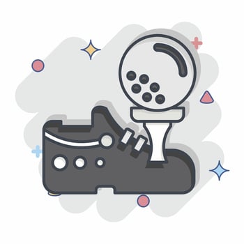 Icon Shoes. related to Golf symbol. comic style. simple design editable. simple illustration vector