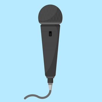 Microphone in flat vector illustration design