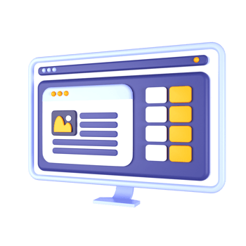 a computer monitor with a web page on it png