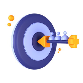 an arrow is pointing at a target on a transparent background png