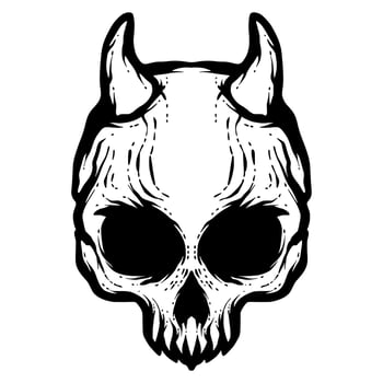 Devil skull illustration mascot vector