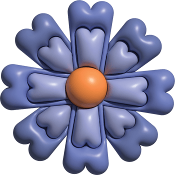 Heart Flower 3D png