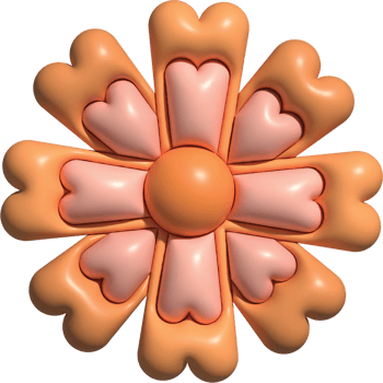 Heart Flower 3D png