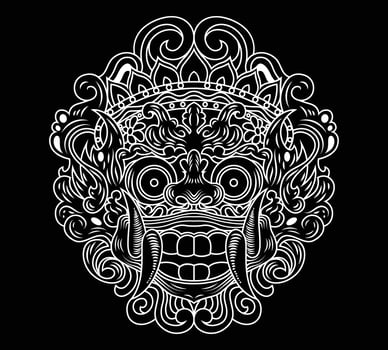 Barong bali mask tradional culture vector