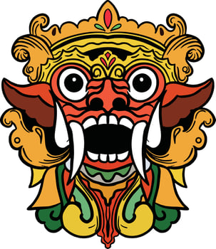 Barong bali mask tradional culture vector
