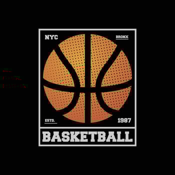basketball in New York City. Vintage design. Grunge background. Sport typography, t-shirt graphics, poster, banner, flyer, print and postcard vector