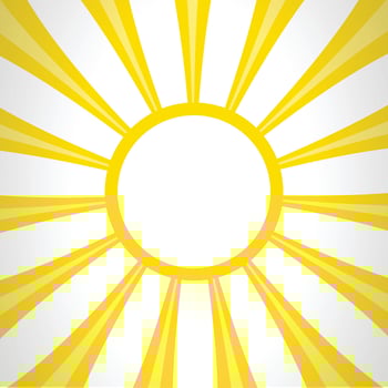 Yellow sunburst pattern background with middle badge, rays, radial, summer banner, vector illustration