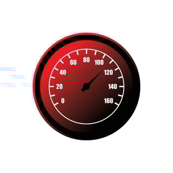 colorful speedometer icon. speed meter, heating and temperature scale vector illustration.
