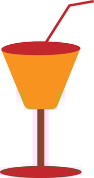 Cocktail glass in red and orange color. vector