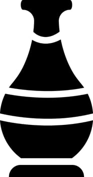 Black and white isolated vase in flat style. Glyph icon or symbol. vector