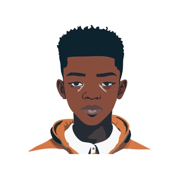 Illustration of African American young man vector illustration