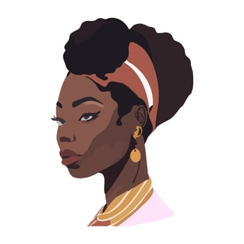 Illustration of African American young woman vector illustration