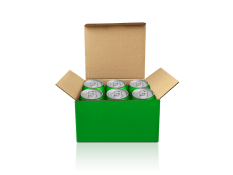 Box with cans, transparent background png