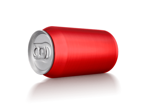 330ml aluminum soda can mockup, transparent background png