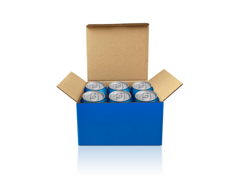 Box with cans, transparent background png