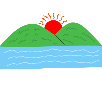 lanscape mountains and sun drawing png