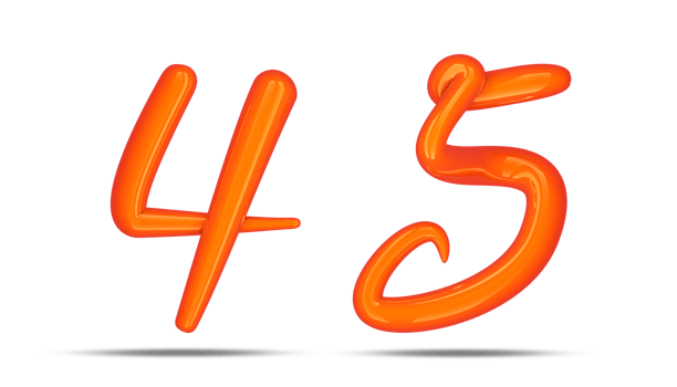 3d number calligraphy style, 3d rendering png