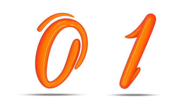 3d number calligraphy style, 3d rendering png
