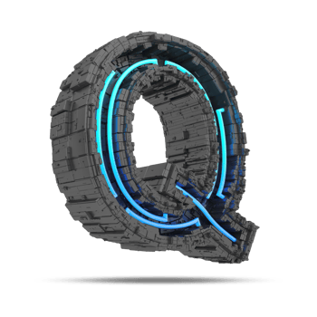 3d spaceship alphabet with neon light effect, 3d rendering png