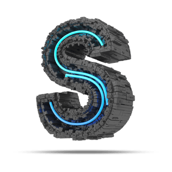 3d spaceship alphabet with neon light effect, 3d rendering png