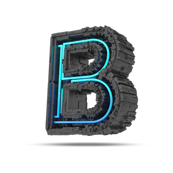 3d spaceship alphabet with neon light effect, 3d rendering png