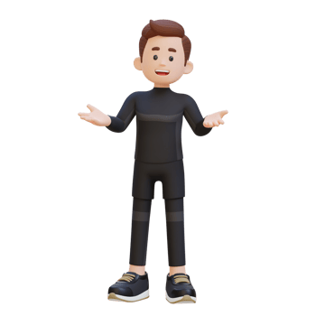 3D Sportsman Character Engaging in Conversations for a Dynamic Lifestyle png