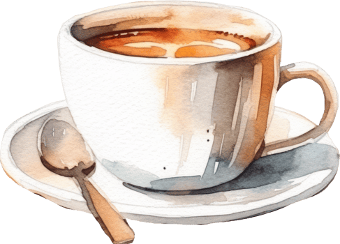 Cup of coffee watercolor illustration. png
