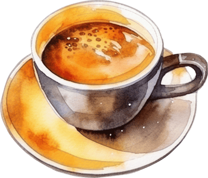Cup of coffee watercolor illustration. png