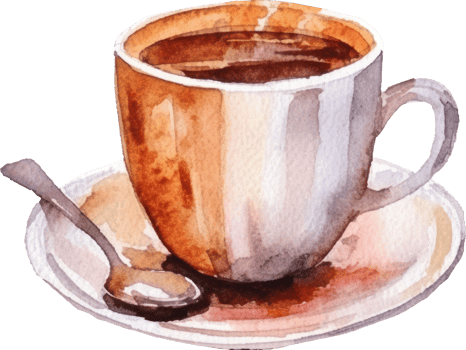 Cup of coffee watercolor illustration. png