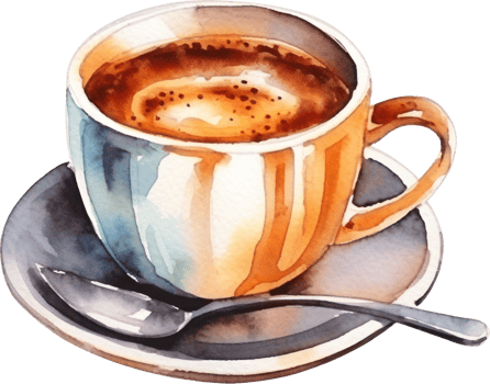 Cup of coffee watercolor illustration. png