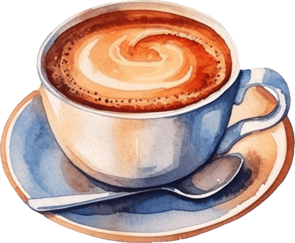Cup of coffee watercolor illustration. png