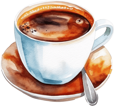 Cup of coffee watercolor illustration. png