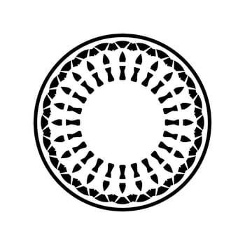 Geometrical Motive Pattern, Artistic Circle-Shaped, Modern Contemporary Mandala, Minimaslim and Monochormefor Decoration, Background, Decoration or Graphic Design Element. Vector Illustration
